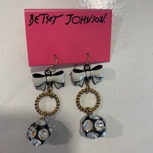 Vintage Betsey Johnson Crystal ball earrings